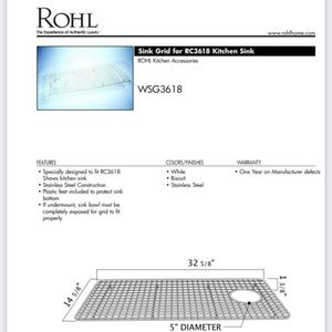ROHL kitchen sink grate